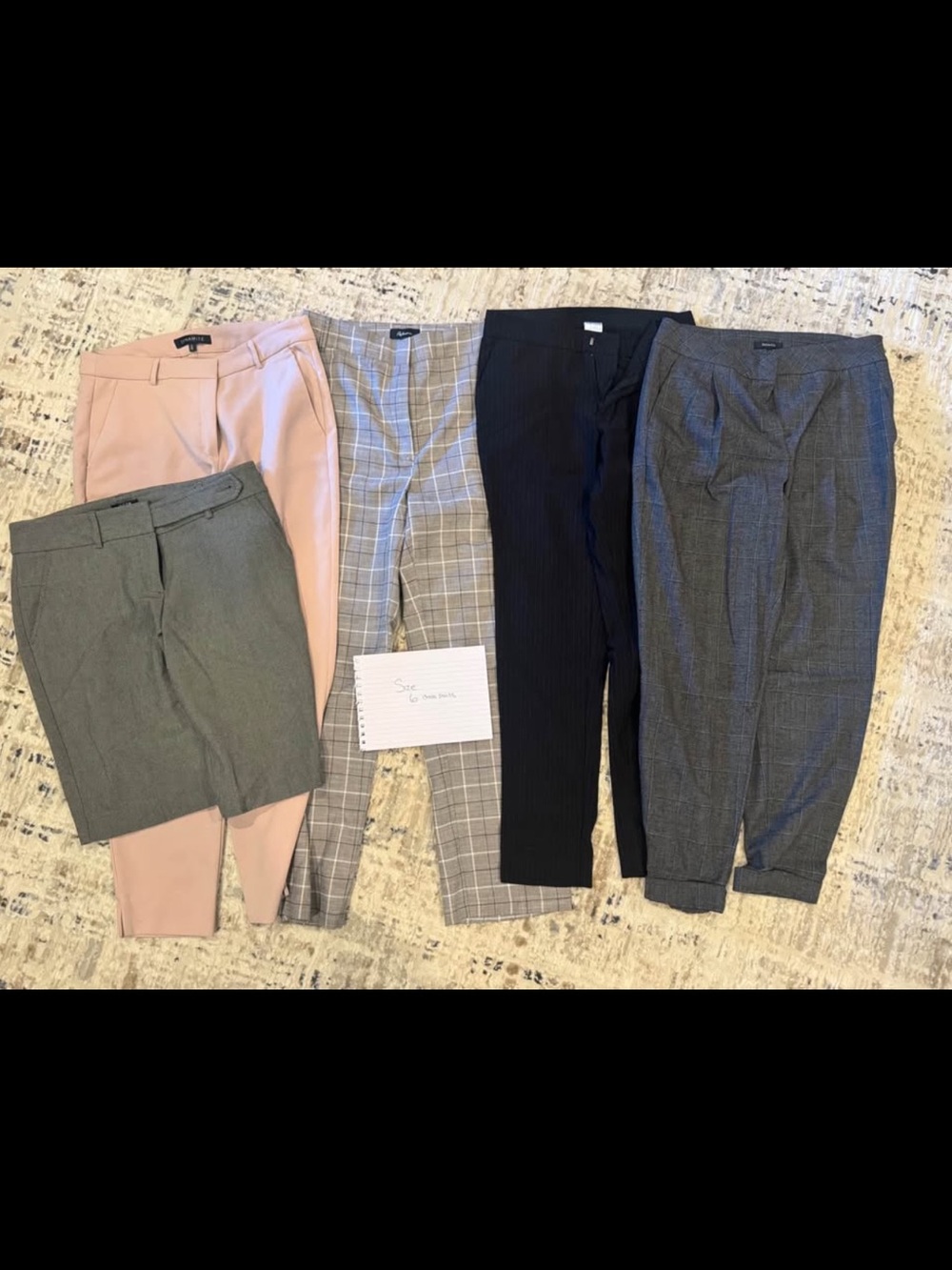 Women’s Tailored Dress Pants - Pink, Gray, Black Plaid Mix